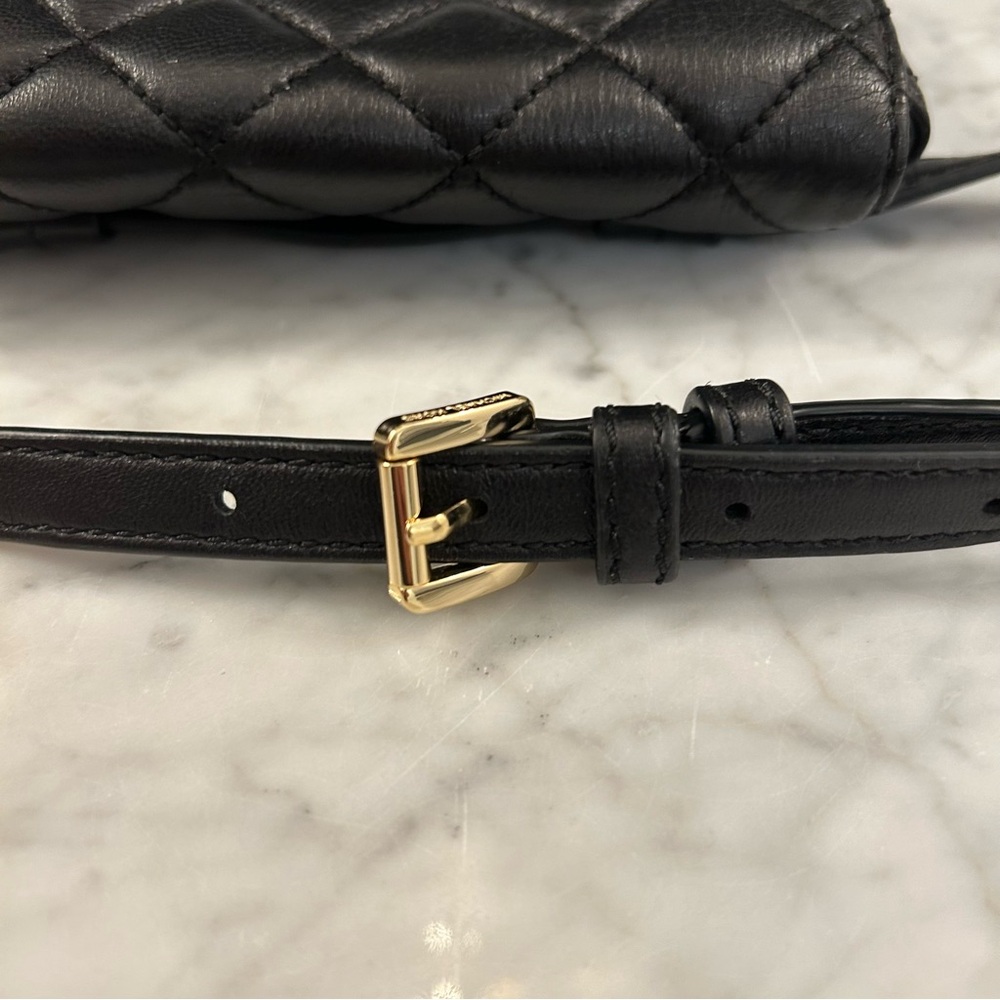 Michael Kors Sloan Black Quilted Leather Belt Bag - Picture 13 of 16